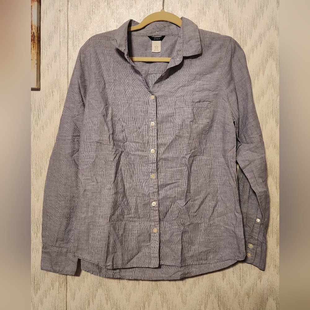 J. Crew Casual Gray Button Down Shirt Size 10